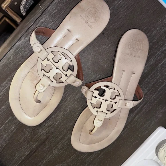 Size 9. Tory Burch Women's Miller Embellished Sandals - Picture 1 of 4